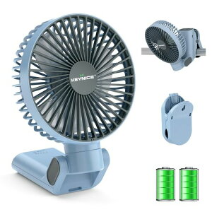 Keynice卓上とクリップ扇風機充電式首振りリズム切タイマー付きマグネット搭載静音小型風量4段階携帯扇風機壁掛け5000mAh長時間使用可能分離式クリップオフィスキャンプアウトドア熱中症…
