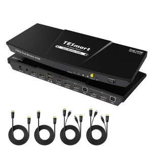 TESmart �f���A�����j�^�[ HDMI KVM�X�C�b�` �p�\�R��2�䃂�j�^�[2��Ή�