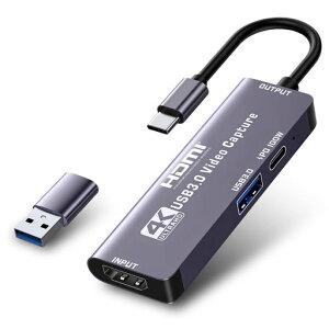 HDMI�L���v�`���[�{�[�h4K@60Hz����1080P@60Hz�^��Ή�USB3.0USB-A/USB-C�ڑ�100WPD�[�d�Ή���x�����������^��Switch/PS5/PS4/Xbox/�J����/PC/Mac/Android�Ή�