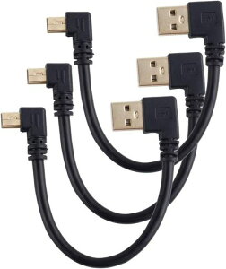 USB 2.0 �~�j�P�[�u���y0.15m�EL�z USB(A)�I�X-USB(miniB)�I�X L�^ 90°�����ϊ��P�[�u�� ���b�L�t�� ����480Mbps�̃f�[�^�]���������[�h (15 cm�AMicro USB�P�[�u��1�p�b�N3�{) (usb mini
