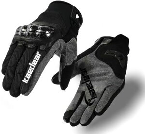 Kaedear(カエディア)バイクグローブ春夏メッシュカーボンプロテクターゴートスキン/スマホタッチ操作対応/すべり止め通気性オートバイメンズクールストリートKDR-MX-GL4(ブラックXXL)
