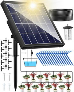 NFESOLAR自動散水タイマー自動水やり植物自動給水器15鉢対応可能給水システムタイマー装置留守自動水やりビオトープドリップ散水システム盆栽水やり当番庭園花植木鉢ガーデニング15mホ…