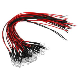 PATIKIL3V-6V5mmLED発光ダイオード24個配線済みミニLEDライト電球発光ランプRCDIYインジケーター照明装飾用ピンク