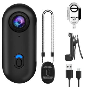 HUAJUN新開発スポーツカメラ超小型120度広角レンズWiFiスマホ連動ループ録画HD画質ウェアラブルカメラ防水ケース付き30m防水アクションカメラビデオカメラIP68本機防水水中カメラアウトド…