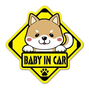 SignStore_bNXth̕WXebJ[BabyinCar13.5cmx13.5cmIWiV[킢SXebJ[ԒF{character_18_SB_Baby(F)