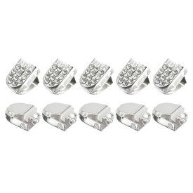 DTGN 10mmx7mm(縦x横)シューレースエンドクリップ 30個入り 異なる靴に適用可能 ステンレススチール製 伸縮性シューレースクリップ シルバー 輝き