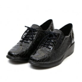 リスマーク 後藤産業 GOTOU SANGYO 3660 婦人靴 レディース カジュアルシューズ 靴 歩きやすい 履きやすい サイドファスナー付 合成皮革 黒 ヒールの高4.0cm 幅広3E 日本製