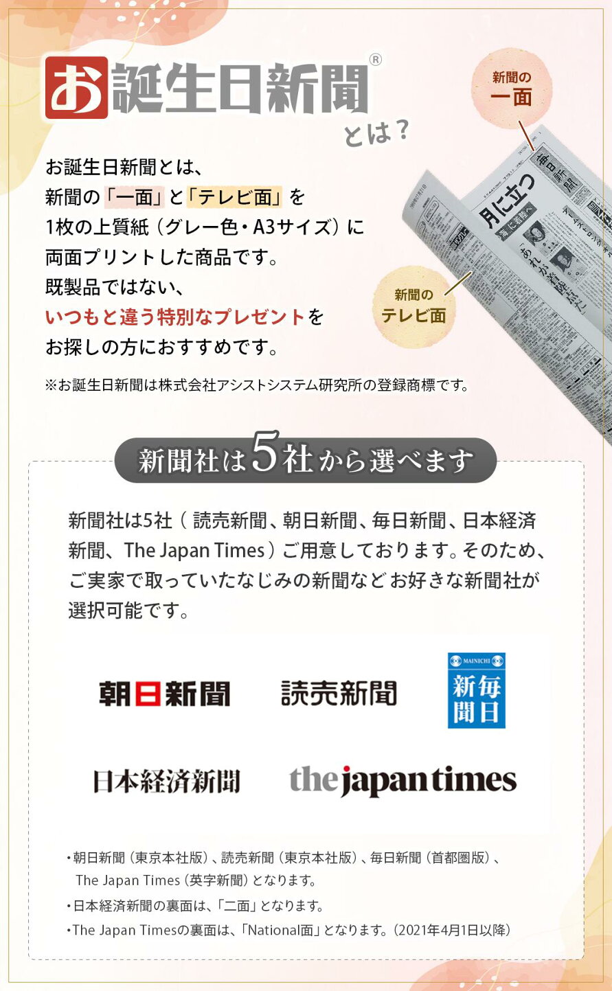 誕生 日 新聞