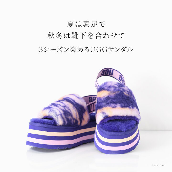 楽天市場】UGG サンダル 厚底 ファー おしゃれ 疲れない 歩きやすい 