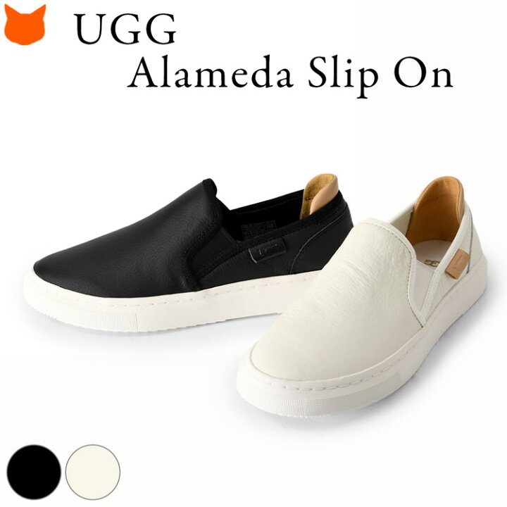 楽天市場】【正規品】 UGG スリッポン スニーカー 黒 白 レディース 革  