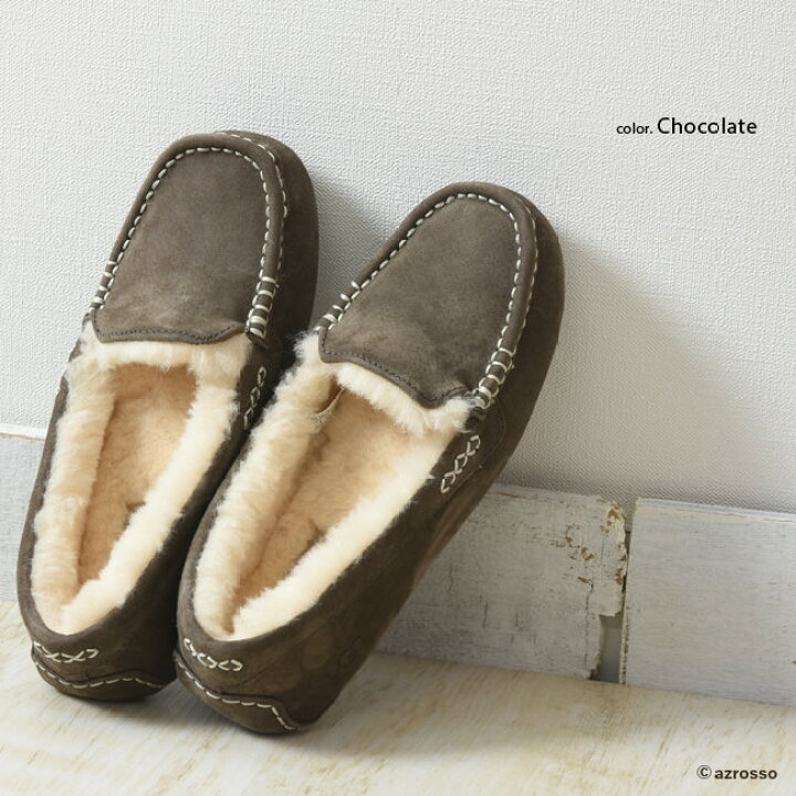 楽天市場】UGG モカシン アンスレー レディース スリッポン ムートン 