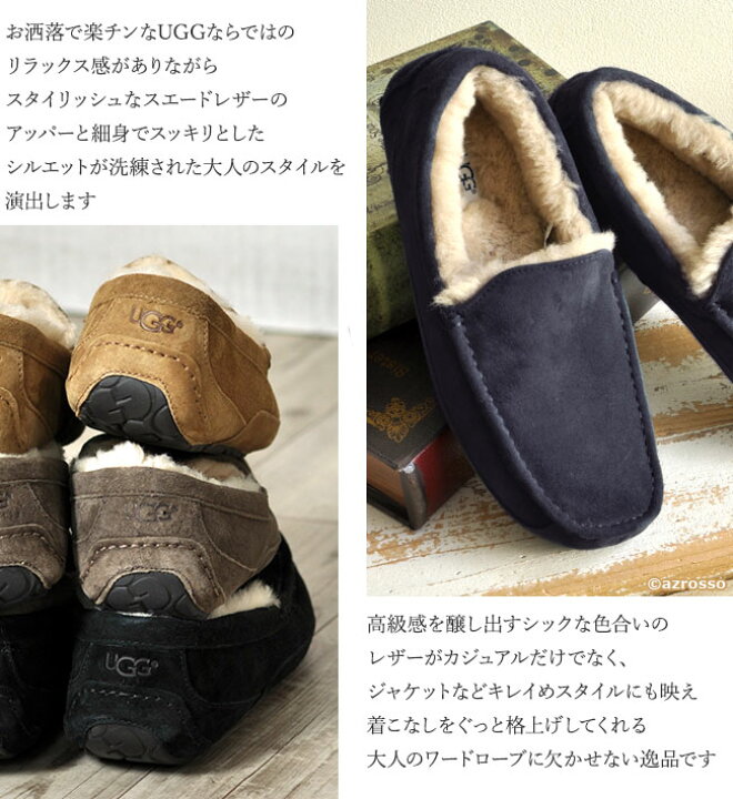 楽天市場】UGG メンズ スリッポン ボア ムートンシューズ フラット 