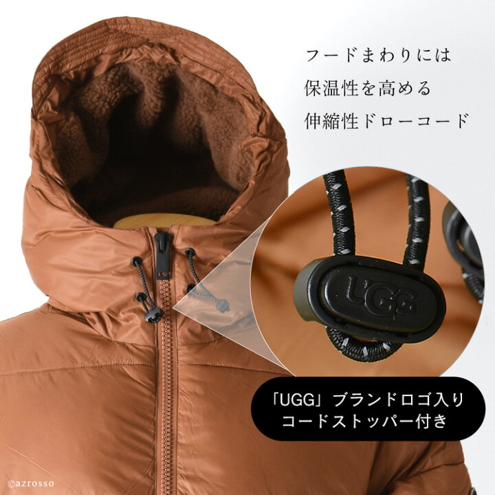 楽天市場】UGG アウター レディース 軽い 暖かい アグ ジャケット 冬 ブラウン パファージャケット フード付き