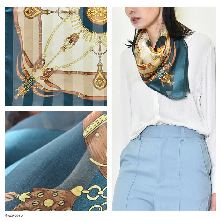 楽天市場】日本製 シルク スカーフ 大判 正方形 シルク 100% シルク  