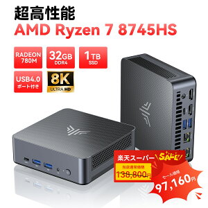 ySSԌ30Itz NiPoGi ~jpc Ryzen 7 8745HS mini pc 32GB DDR5-5600 1TB M.2 NVME ~jp\R ő4.9GHz 8C/16T windows11Pro 4ʏo Wifi 6 Blutooth 5.2 USB4 Type-C 2.5Gbps LAN TDP45W fXNgbvpc 8K Q[~Op