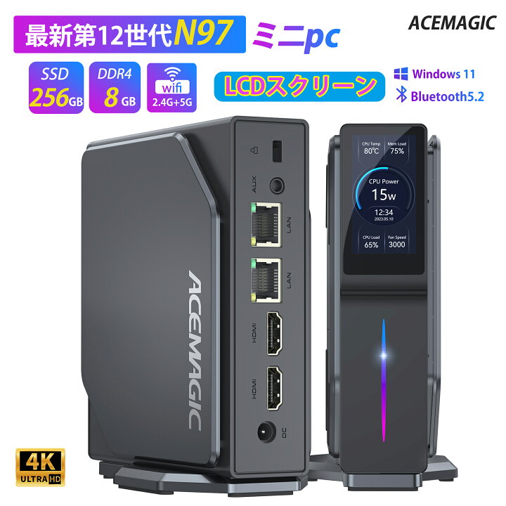 楽天市場】ACEMAGIC ミニpc 【LCDスクリーン付き】Windows11Pro Intel 