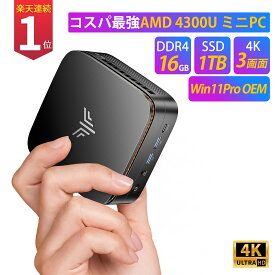 【SS期間限定20％OFF】N150/3500Uよりコスパ最強【楽天1位連続受賞】NIPOGI mini pc AMD Ryzen 4300U 動作より安定 4C/4T 最大3.7GHz Win11 Pro 16GB+256/512GB/1TB SSD ミニパソコン USB3.2×6 3画面 4K 高速2.4G/5GWi-Fi BT4.2