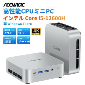 �y���Ԍ���20���I�t�z �~�jpc �C���e�� Core i5-12600H mini pc �ő�4.5GHz 12C/16T 16gb/32GB DDR4 512gb/1TB M.2 NVME SSD �~�j�p�\�R�� windows11Pro 3��ʏo�� Wifi 6 Blutooth 5.2 USB3.2*6 Type-C RJ45 LAN TDP �ő�45W �f�X�N�g�b