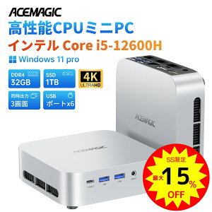 �y�X�[�p�[SALE���Ԍ���ő�15%�I�t�z �~�jpc �C���e�� Core i5-12600H mini pc �ő�4.5GHz 12C/16T 16gb/32GB DDR4 512gb/1TB M.2 NVME SSD Wifi 6 Blutooth 5.2 �~�j�p�\�R�� windows11Pro 3��ʏo�� USB3.2*6 Type-C RJ45 LAN TDP 45W �f