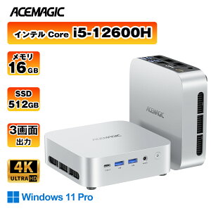 �y���Ԍ���10��OFF�z�~�jpc �C���e�� Core i5-12600H mini pc �ő�4.5GHz 12C/16T 16gb/32GB DDR4 512gb/1TB M.2 NVME SSD Wifi 6 Blutooth 5.2 �~�j�p�\�R�� windows11Pro 3��ʏo�� USB3.2*6 Type-C RJ45 LAN TDP 45W �f�X�N�g�b�vpc 4K �Q