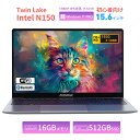 【5日限定30,000円OFFクーポン】 ノートパソコン ノートPC 第12世代 Intel Twin Lake N150 メモリ16GB DDR4 SSD 512GB 3.6GHz Windows11 PRO 搭載 15.6インチ フルHD IPS液晶 WiFi5 BT5.0 USB3.2 TypeC HDMI 冷却ファン 静音 大学生 プレゼント 初心者向け