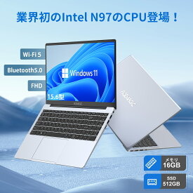 【予約販売】 ノートパソコン 新品インテル Alder Lake N97 【メモリ16GB DDR4 SSD 512GB】 最大3.6GHz windows11 15.6型 IPS液晶 ノートpc WiFi5 BT5.0 フルHD 1080P ビジネス 大学生 プレゼント 初心者向け TFカード