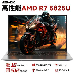 ACEMAGIC �m�[�g�p�\�R�� �V�i AMD Ryzen 7 5825U 15.6�C���`IPS�t�� �t��HD ������16GB DDR4 SSD 512GB Windows11Pro���� WiFi-6 BT5.0 HDMI �������M�É� FHD1080P/IPS�L����p/Web�J����/Type-C(�f�[�^)HDMI 8�R�A 16�X���b�h 