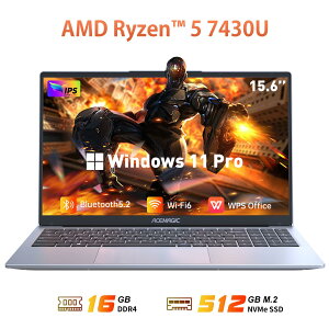 �y���Ԍ���20���I�t�z�m�[�g�p�\�R�� �m�[�gPC AMD Ryzen 5 7430U 6C12T Windows11 Pro 15.6�C���` IPS�t�� �t��HD ������16GB DDR4 SSD 512GB Win11pro���� WiFi6 BT5.2 USB3.2*3 Type-C HDMI ��p�t�@�� �É� ��w�� �v���[��