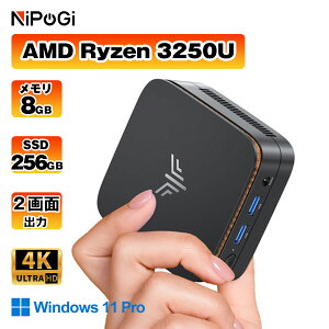 �y�{������S�X��15��OFF�zNiPoGi �~�jpc Ryzen 3250U �y2026�V���f���E�ƊE���~�j�z �ő�3.5Hz mini pc Windows11 Pro 16GB������ 8+256GB SSD (PCle3.0 �Ή��\) 4K �É� �����M���U ���^���y�ʃ~�j�p�\�R��USB3.2/DP1