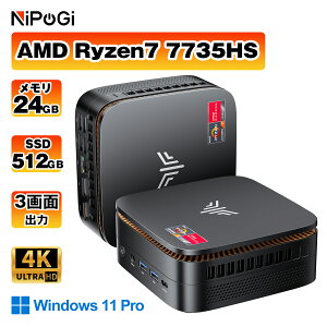 �y20��OFF��68,640�~�zOEM Key�ۏ� �~�jPC�yAMD Ryzen 7 PRO 7735HS 24GB+512GB�z�ő�4.75GHz �~�jPC Windows11Pro 3��ʏo�� 2.5GbpsLAN WiFi6 HDMI �ȃG�l ���^�p�\�R�� �I�t�B�X �Q�[�~���Opc Ryzen �݂�pc minipc office �É� L