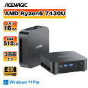【10%OFF+P10倍還元】OEM Key ACEMAGIC ミニpc AMD R5 7430U【16GB DDR4 512SSD M.2 2280】 Windows11Pro 対応 最大4.3GHz mini pc WiFi6 SSD容量拡大可能 小型pc 4K@60Hz 静音 高速熱放散 ミニパソコン 6C12T BT5.2