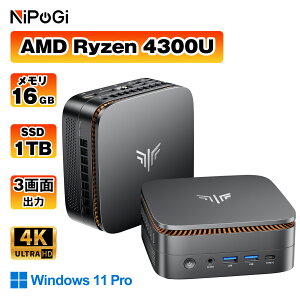 �y�N�[�|����38,682�~�zN150/3500U���R�X�p�ŋ��y�y�V1�ʘA����܁zNIPOGI mini pc AMD Ryzen 4300U ��������� 4C/4T �ő�3.7GHz Win11 Pro 16GB+512GB/1TB SSD �~�j�p�\�R�� USB3.2×6 3��� 4K ����2.4G/5GWi-Fi BT4.2
