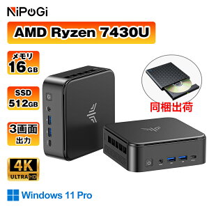�����Ԍ���20��OFF���~�jpc�y6���B���z�Q�[�~���O AMD Ryzen5 7430U �~�jpc �V�ŏ��^�Q�[�~���Opc �ő�4.3GHz 6C12T DDR4 16GB 512GB SSD �~�jpc mini pc 4K@60Hz 3��ʓ����o�� ���^pc �É� ���� WiFi 6 BT5.2 USB3.2×6/HDMI