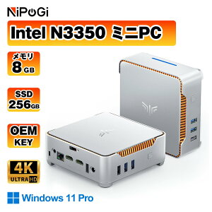 ���}���\������15���I�t+P2�Ҍ���NiPoGi �~�jpc Intel N3350 �ő�2.4Hz mini pc Windows11 Pro 8GB+256GB SSD (2TB�g��\) 4K �É� ���^���y�ʃ~�j�p�\�R���L�x�ȃC���^�[�t�F�[�X USB3.2/HDMI1.4×2 ����2.4G/5GWi-Fi ��
