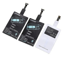 2個セット ワイヤレス充電レシーバー Qi 無接点 Type-C Micro USB iPhone 対応