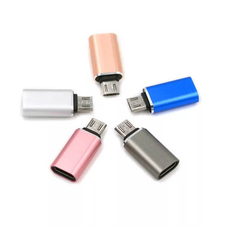 4個セット 変換アダプタ Type-C to Micro USB アルミ製