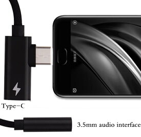 Type-C Audio 充電 ケーブル デュアル イヤホン 同時 音楽 android Xperia Huawei Samsung 送料無料