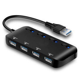 3個セット USB 3.0 ハブ 4ポート 高速 拡張 スイッチ付 コンパクト フラッシュ メモリ iPhone Xperia Samsung Huawei PC Mac Windows 送料無料