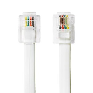 AMZTOP �~���V MCO ���W�����[�P�[�u�� �z���C�g 6��4�c 6��2�c �Ή� 1m �d�b�@�R�[�h �d�b�� �ƒ�p�d�b�@ �r�W�l�X�z�� RJ11 ZTL-401WH