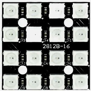 waves 2�� WS2812B 16LED 5V PCB ���W���[�� �V���A��LED �A�h���b�T�u�� �A�h���b�T�u��LED ARGB