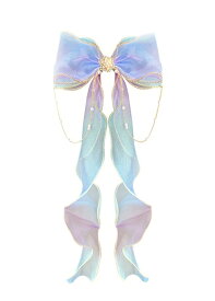 YINKE ヘアアクセサリー 1個 ヘアクリップ 髪飾り 蝶結び プリンセス リボン ビジュー 可愛い 女の子 お姫様 髪を傷めない コスプレ卒業式 誕生日 発表会 成人式