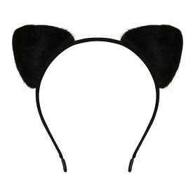 [ALLVD] 猫耳カチューシャふわふわ猫耳がかわいいカチューシャハロウィンコスプレ学園祭飾りリボンイベントグッズ（ブラック）