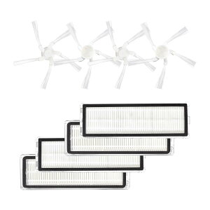�����p�p�[�c�T�C�h�u���V�t�B���^�[�L�b�g 8�� Dreame W10/Pro ���{�b�g�|���@�p�[�c�p (�T�C�h�u���V4��+�t�B���^�[4��)