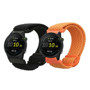 kwmobile 2x �����x���g Garmin Forerunner 255 / 255 Music�Ή� �o���h - �i�C���� �t�B�b�g�l�X�g���b�J�[ ���F/�I�����W