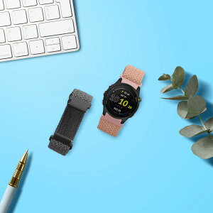 kwmobile 2x �����x���g Garmin Forerunner 255 / 255 Music�Ή� �o���h - �i�C���� �t�B�b�g�l�X�g���b�J�[ �O���[/�A���e�B�[�N�s���N