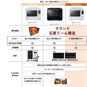 TOSHIBA(����) �X�`�[���I�[�u�������W �Ηq�h�[�� ER-D3000A(W) �O�����z���C�g 2�i���� 300�� ���܂����Ă� �t���b�g�e�[�u�� �d�q�����W �ȒP���� �ȒP���� ���Z ����y���j���[ �ȒP�������