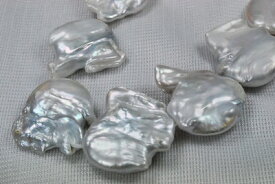 淡水　真珠　20　mm　アップ　バロック　ネックレス　　ホワイト　金具選択