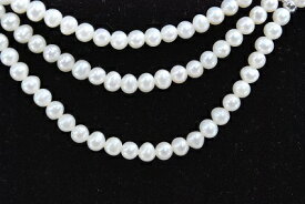 淡水　真珠 　3　－　3．5mm 　ポテト 　ネックレス　　 ホワイト