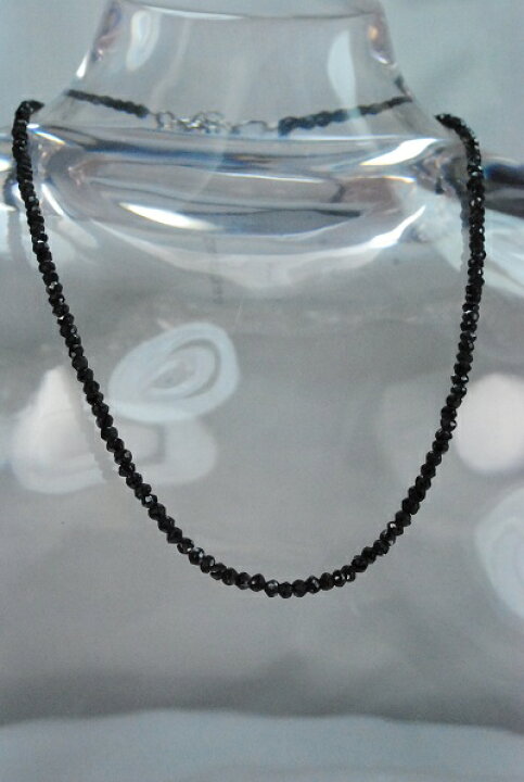 楽天市場】天然石 ブラックスピネル 2mm 2．5mm ネックレス 