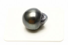 タヒチ黒蝶真珠パールルース　両穴　17×15mm　ブラックカラー